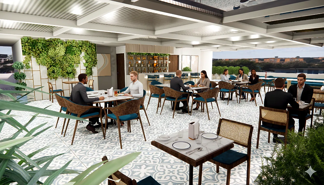 Skyline Commons, Cafeteria Concept ai-assisted concept visualisation